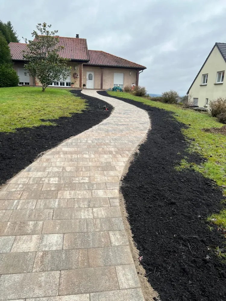 allée pavée beige